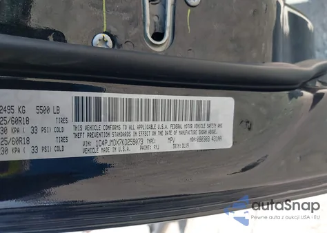 2019 Jeep Cherokee Limited z USA, uszkodzony, nr VIN 1C4PJMDX7KD259073